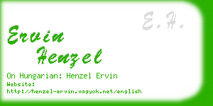 ervin henzel business card